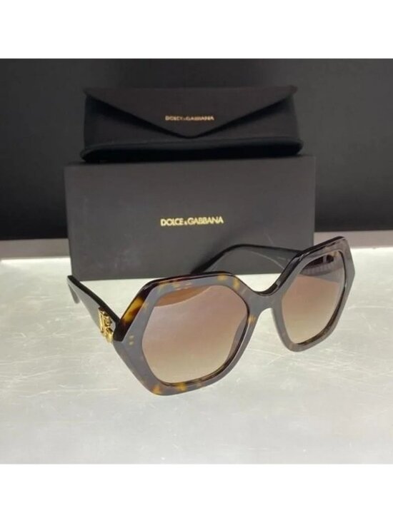 ? - New Authentic DOLCE & GABBANA Gradient Brown Irregular Ladies Sunglasses